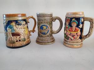lot 69 image: Three Assorted Beer Steins.