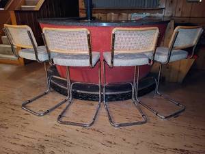 lot 157 image: Four Bar Height Stools wFootrests