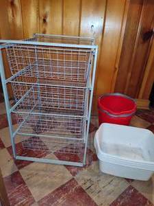 lot 166 image: Multi Drawer Storage, Buckets & Dishpans