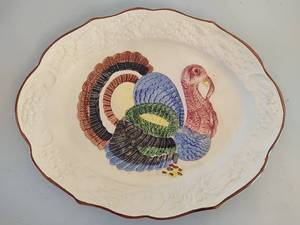 lot 197 image: California Pottery Turkey Platter