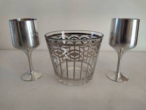 lot 215 image: Two Pewter Goblets & Celtic Bowl