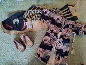 Koi Fish Windsock, Wood Sandals & Childs Kimono