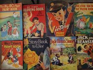 Vintage Large Coloring Books & Asst Softcovers