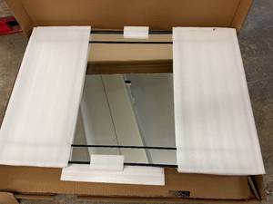 lot 42 image: 31 X 47 Black Metal Framed Mirror