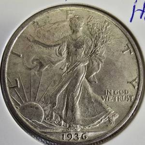 lot 8 image: 1936-P Walking Liberty High Grade Half Dollar