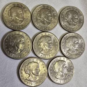 lot 17 image: Eight 1979-D Susan B. Anthony dollars, all in nice condition.