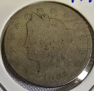 lot 18 image: 1891 V Liberty Nickel