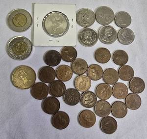 lot 45 image: A bag of Canadian coins.
