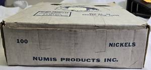 lot 49 image: Box of 100 Nickel Plastic coin holders, each holds 40 nickels.