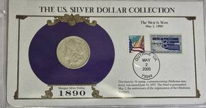 lot 51 image: 1890 P Morgan Silver Dollar Collector Series in Sleeve.