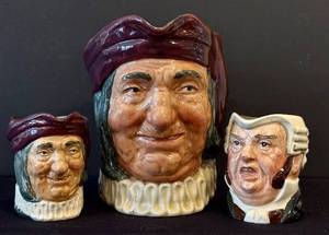 C7 - Toby Mugs (Lot of 3) including Royal Doulton Character Jug Simon the Cellarer