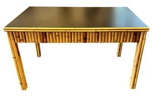 LR - Bamboo Accent Desk with 3 Drawers