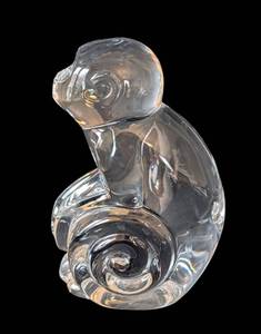 MB - Val Saint Lambert Crystal Monkey Figurine
