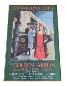 MB - Cie Wagons-Lits The Golden Arrow Pullman Train Vintage Travel Poster
