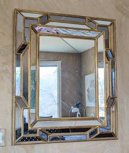 MB - Gold Geometric Wall Mirror