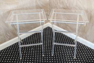 MB - Lucite Folding Tables Pair