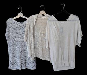 MB - Eileen Fisher Sweaters - 2 Medium, 1 Large - Open-Knit Crochet & Lightweight Knit Tops