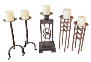 MB - Decorative metal candleholders (Lot of 5)
