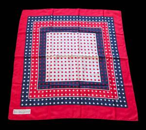 MB - Yves Saint Laurent Scarf - Red Navy White Floral Border