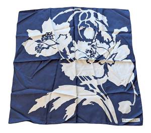MB - Christian Dior Scarf - Navy & Ivory Floral Print