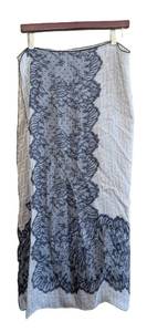 MB - Fendi Silk Scarf - Navy Lace Overlay