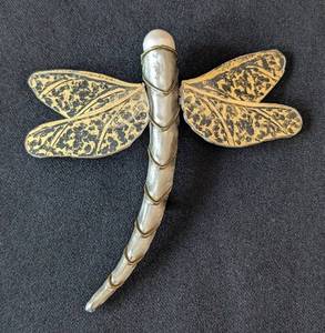 MB - Fabrice Paris Dragonfly Brooch - Gold-Tone with Pearl Head