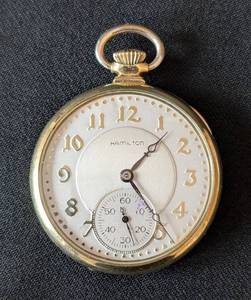 MB - Hamilton Vintage Pocket Watch - Gold-Tone Case