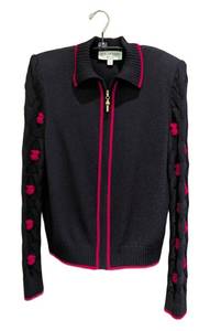 MB - St. John Collection Jacket - Size 10 - Navy Knit with Pink Piping