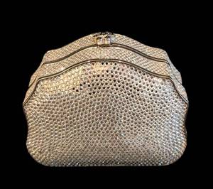 MB - Judith Leiber Crystal Mini Clutch - Silver
