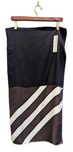 MB - Yves Saint Laurent Square Scarf - Black & White Diagonal Stripes