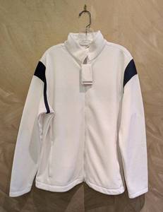 MB - Nike Golf Therma-FIT Womens XL White Zip Pullover with Navy Stripe