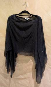 MB - St. John Shoulder Wrap - Black Glitter Sheer - One Size Fits All