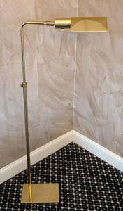 MB - Brass Floor Lamp - 15 in Shade Width, Adjustable Height