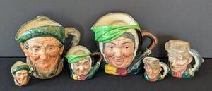 MB - Royal Doulton The Poacher Toby Mugs (Lot of 6)