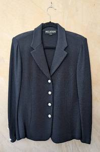 MB - St. John Basics Black Knit Blazer Jacket - Size 10