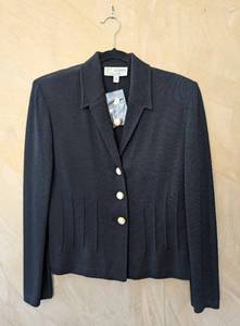 MB - St John Collection Black Knit Jacket - Size 10
