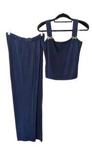 MB - St. John Navy Knit Tank Top & Pants Set - Top Size S, Pants Size 8