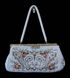 MB - Vintage French Beaded Purse, Hand Made in France