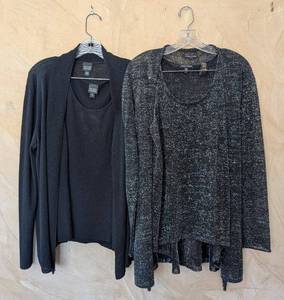 MB - Eileen Fisher Sweater Sets - Size Large (Lot of 2) Dark Charcoal Knit