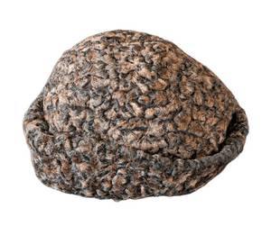 MB - Vintage Womens Lambs Wool Hat - Brown Curly Knit