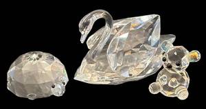 C4 - Crystal Turtle, Swan & Bear Figurines