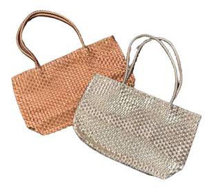 LR - Gold & Silver Metallic Woven Tote Bags