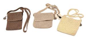 DR - The Sak Knit Handbags - 3 Crossbody Purses (BrownTaupeIvory)