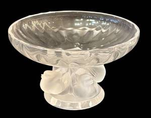 C6 - Lalique Nogent Four Sparrow Crystal Bowl