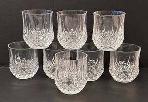C6 - Eight Cristal DArques Durand Longchamp Double Old-Fashioned Glasses