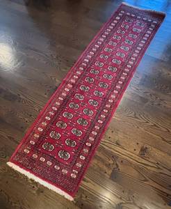 MB - Bokhara Runner Rug with Red Field with Medallions