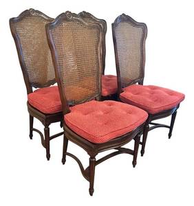DR - Set of 4 Vintage Cane-Back Dining Chairs