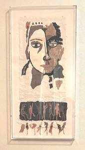 DR - Jennifer Kunin Original Mixed Media Portrait in Lucite Shadowbox Frame