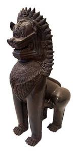 DR - Khmer-Style Guardian Foo Dog Sculpture