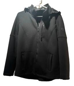 CC - Andrew Marc Coat XL - Hooded Black Outerwear